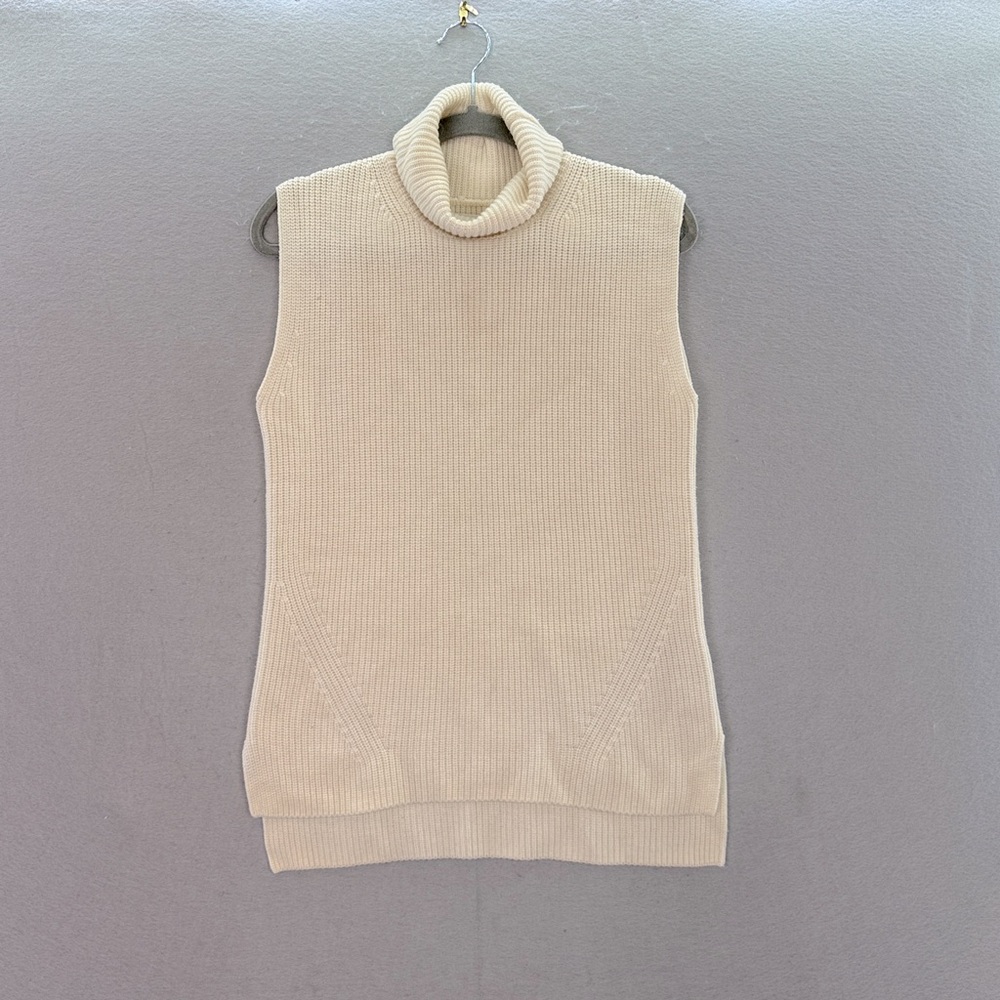 Everlane -Women’s The Chunky 100% Wool Sleeveless Turtleneck Vest Sweater Top Xs View 4
